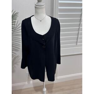 Vintage Spense Womens 2X Shrug Button Black Sweater